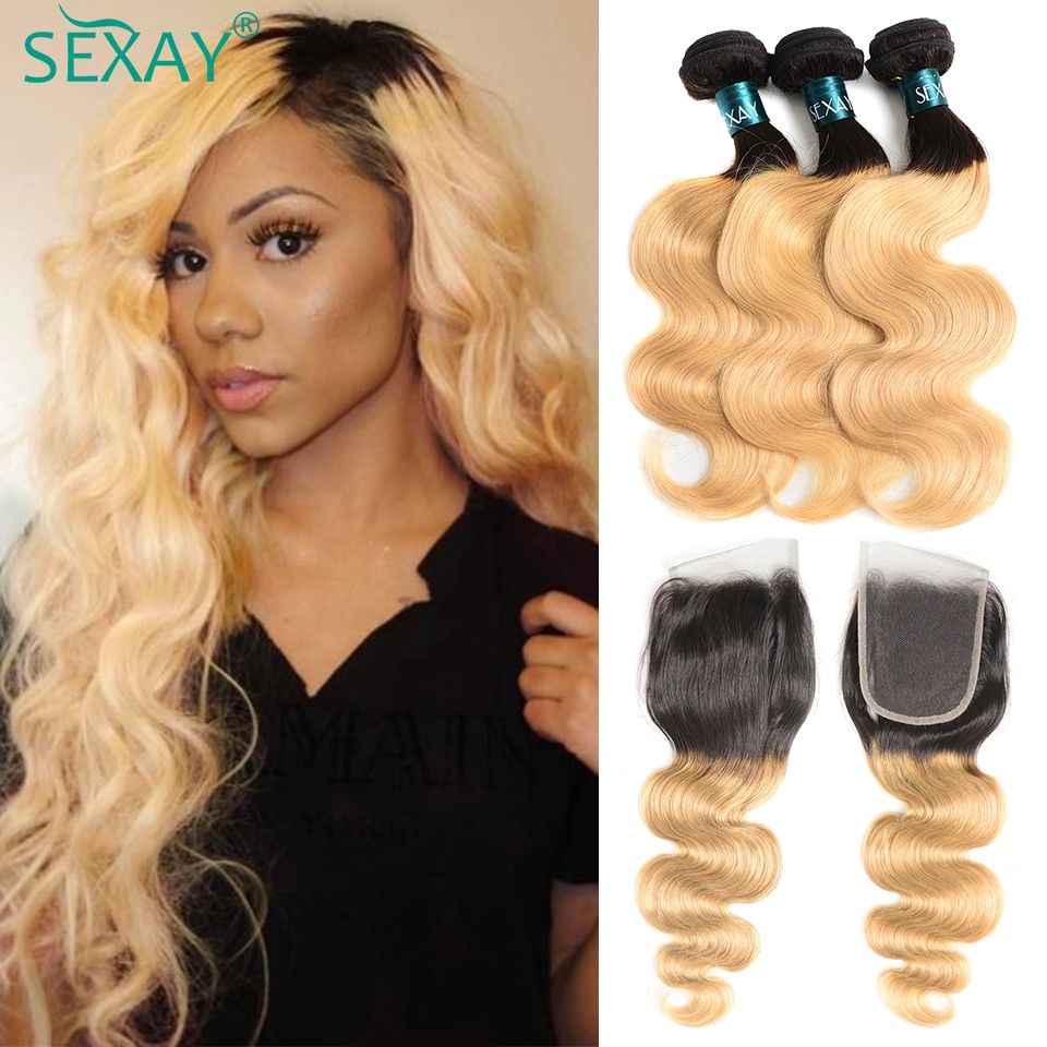 Sexay Bleach Blonde Bundles With Closure Remy ..